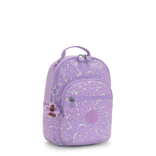 Kipling Seoul Small Printed Tablet Rugzak Paars | België 1602IL